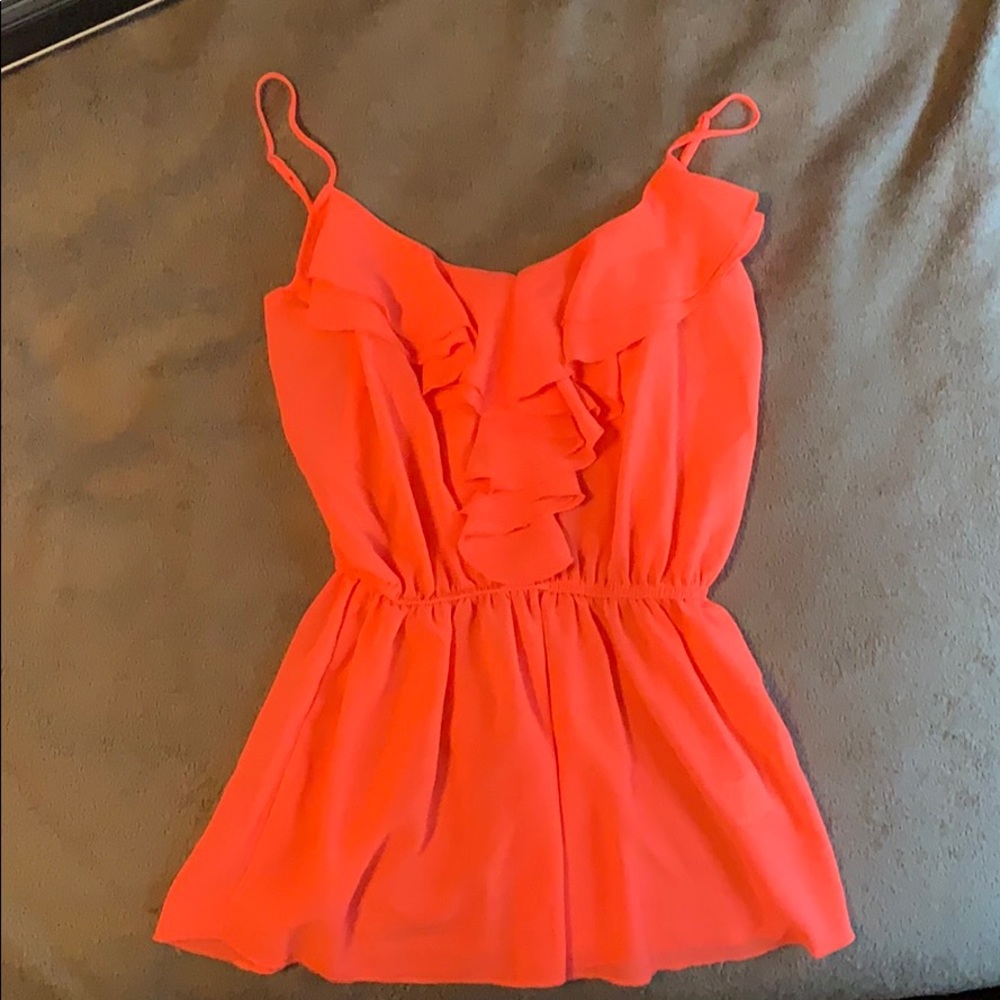 Peach Frilled Top